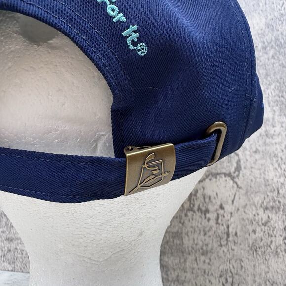 Caribou Coffee Hat Adjustable Baseball Cap Happy Holidays Navy Blue Cup - Picture 4 of 6